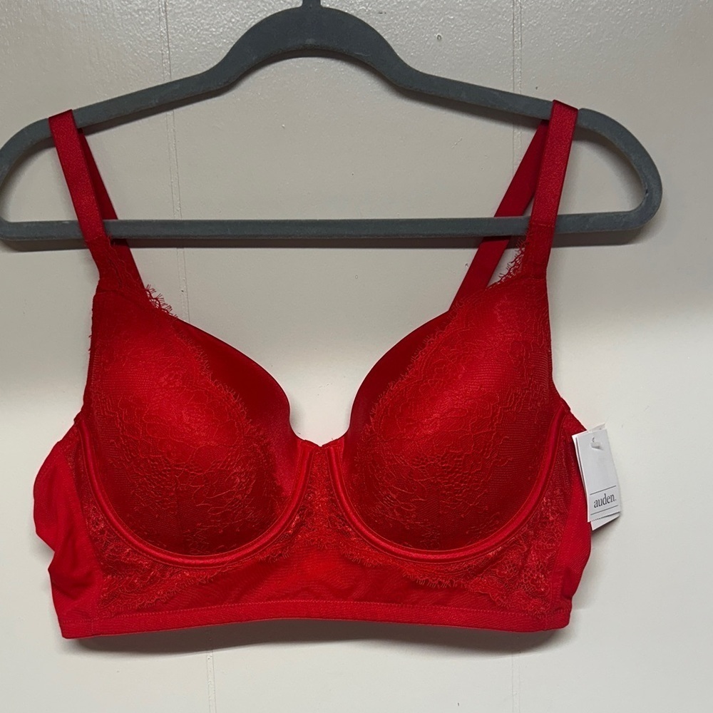 Auden Vibrant Red Lace Bra